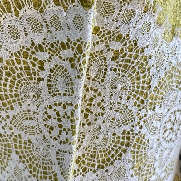 SOLD Robert Rodriguez Cropped Yellow Tweed Blazer Jacket - Picture 2 of 11